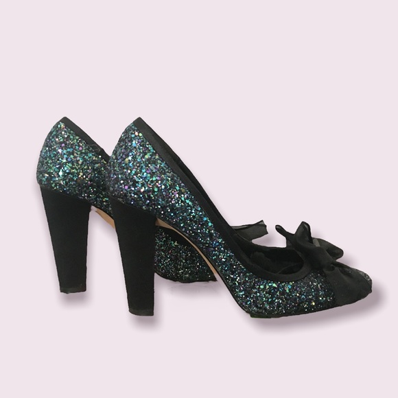 Vintage Shoes - Sparkly Bow Heels